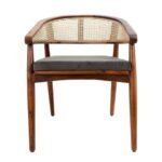 Cane Chair with Cushion - Brown - Image 2