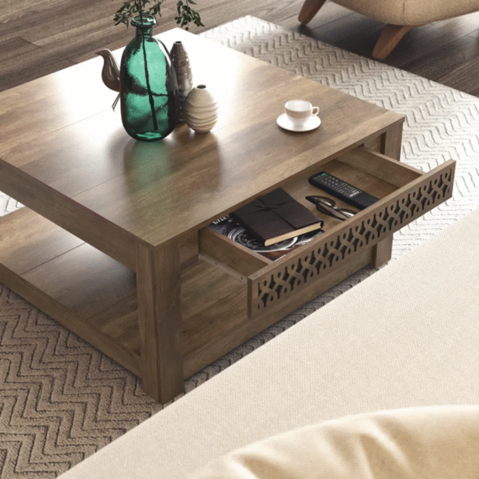 LoomEdge Sleek Industrial Coffee Table with Storage - Image 5