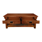 MetroSphere Solid Wood Coffee Table In Medium Oak - Image 4