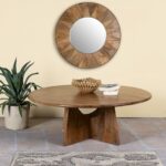 UrbanAxis Round Mango Wood Coffee Table 120cm