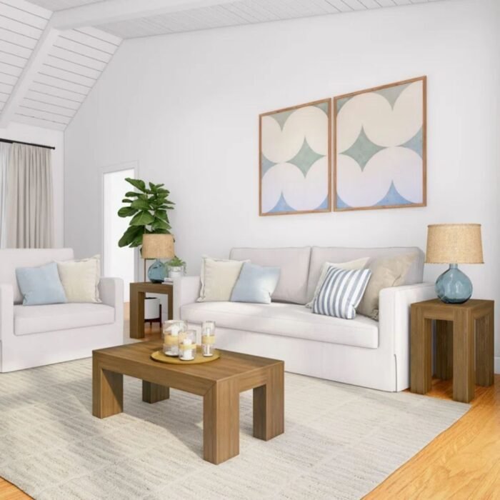 Havenora Modern Solid Wood Square Coffee Table With Handcrafted Design And Spacious Functional Top - Image 2