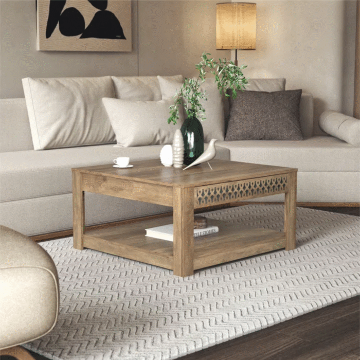 LoomEdge Sleek Industrial Coffee Table with Storage - Image 11