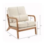 White Upholstered Linen Arm Chair - Image 3
