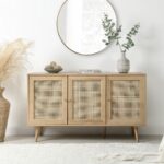 Woven Rattan 3-Door Sideboard, Natural