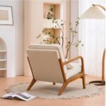 White Upholstered Linen Arm Chair - Image 5