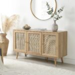 Woven Rattan 3-Door Sideboard, Natural - Image 2