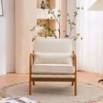White Upholstered Linen Arm Chair - Image 2