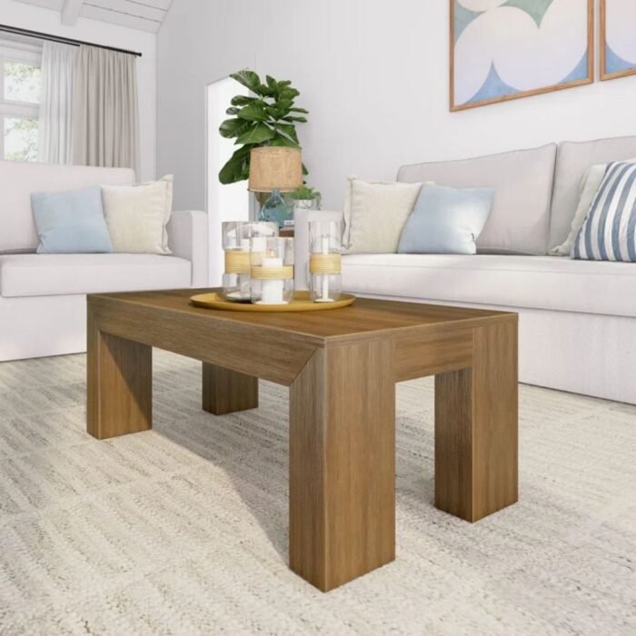 Havenora Modern Solid Wood Square Coffee Table With Handcrafted Design And Spacious Functional Top - Image 3