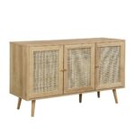 Woven Rattan 3-Door Sideboard, Natural - Image 4