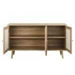 Woven Rattan 3-Door Sideboard, Natural - Image 5