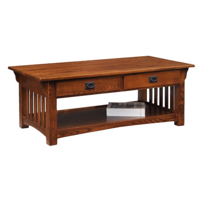 MetroSphere Solid Wood Coffee Table In Medium Oak - Image 3