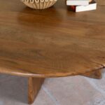 UrbanAxis Round Mango Wood Coffee Table 120cm - Image 3