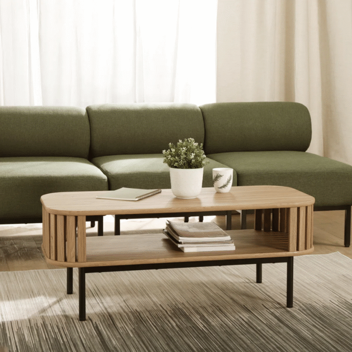 VistaGlow Contemporary Coffee Table with Wide Surface and Elegant Modern Finish For Living Room - Image 1