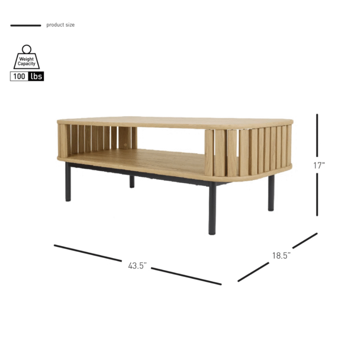 VistaGlow Contemporary Coffee Table with Wide Surface and Elegant Modern Finish For Living Room - Image 9