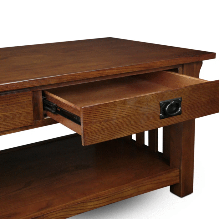 MetroSphere Solid Wood Coffee Table In Medium Oak - Image 10