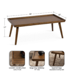 Zenora Modern Solid Wood 4 Legs Coffee Table With Minimalist Design and Smooth Finish for Living Room - Image 10