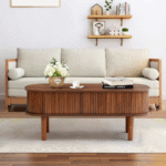 Aurora Nest Luxe Wooden Coffee Table with Functional Storage and Modern Minimalist Look