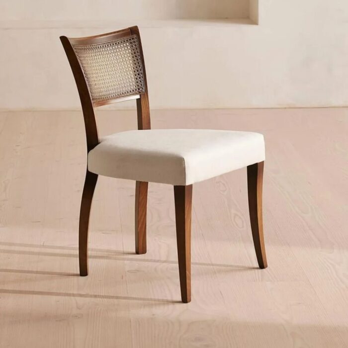 Wooden Cane Dining Chair Set of 2 - Image 3