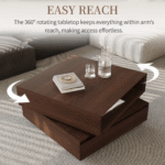 Elementra 31.5'' Square Rotatable Wood Coffee Table With Open Storage Space - Image 7