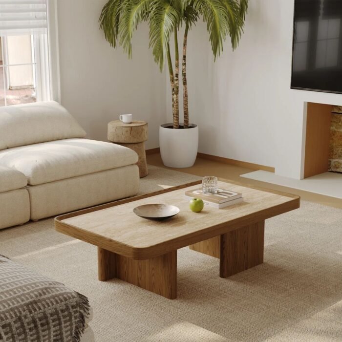 SerenEdge Luxurious Modern Living Table with Minimalist Look and Strong Wooden Construction - Image 2