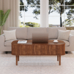 Aurora Nest Luxe Wooden Coffee Table with Functional Storage and Modern Minimalist Look - Image 4