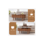 Aurora Nest Luxe Wooden Coffee Table with Functional Storage and Modern Minimalist Look - Image 10