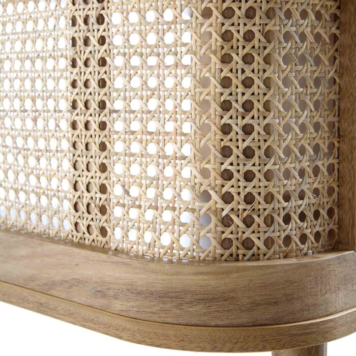 Wooden Curved Rattan Coffee Table - Image 7