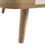 Wooden Curved Rattan Coffee Table - Image 8