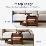 Sculptura Coffee Table With Storage, Lift Top Coffee Table For Living Room - Image 5