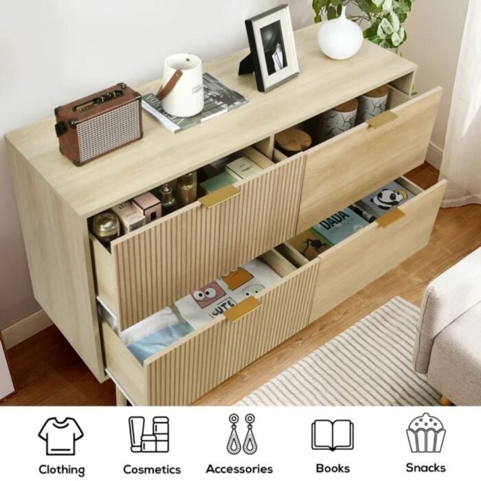 Ekatra Storage 47.2'' W Unfinished 4 - Drawer Dresser - Image 5