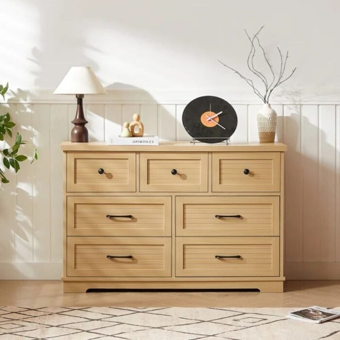 Nivriti Luxe 46.8'' W 7 - Drawer Dresser, Farmhouse Chest Of Drawers For Bedroom - Image 1