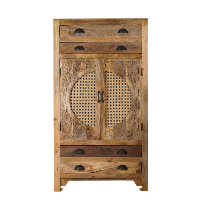 Serenova Tall Solid Teak Cupboard with Adjustable Shelves and Smooth Finish - Image 6