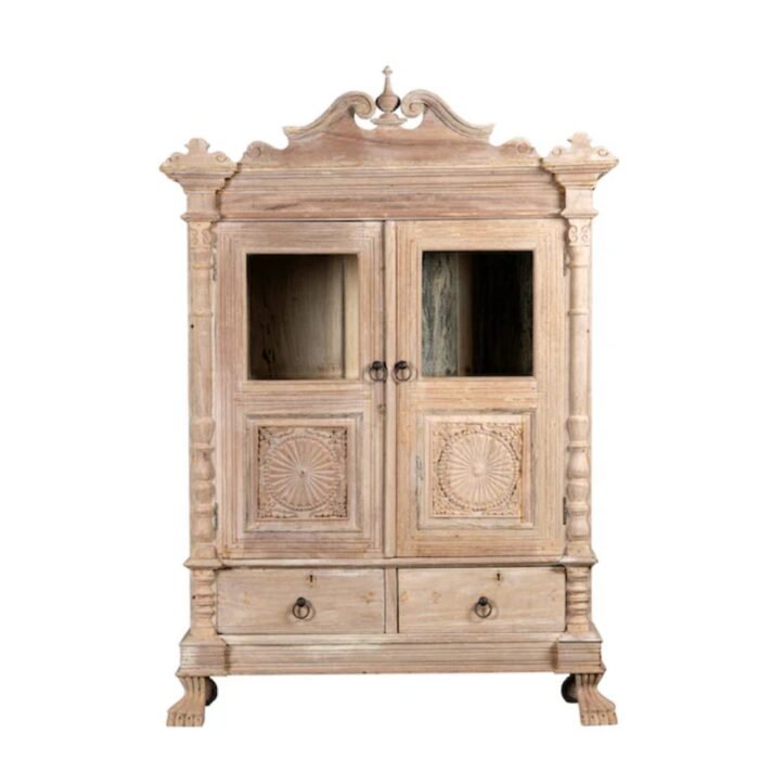 LuxeView Refurbished Teak Wood Showcase in Ibiza Style 160cm - Image 6