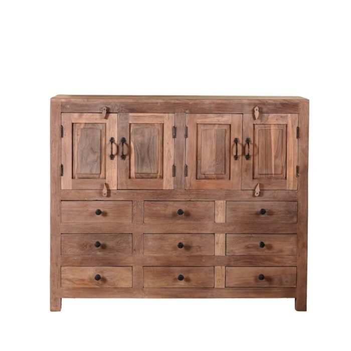 Mysore Charm Solid Elegant Teak Wood Sideboard with Drawers 100cm - Image 5