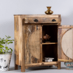 GrandeurLine Sheesham Wood Cupboard With Carved Detailing And Dual Doors - Image 2