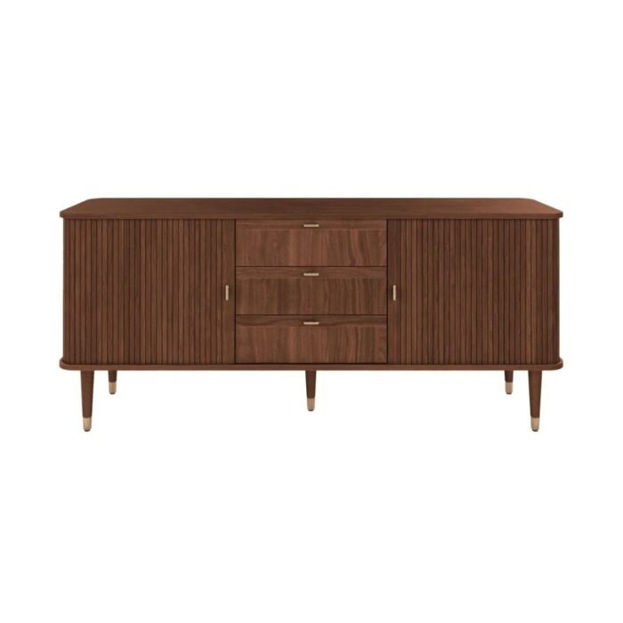 Samriddhi Edge 63" Wood Sideboard with 3 Drawer Mid Century Modern - Image 2