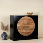 Jharokha Tribal Handcarved Chest Minimalist Design with Tribal Motif 120cm - Image 2