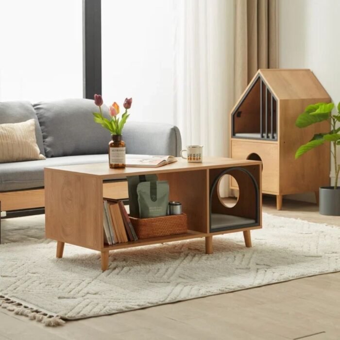 IndraNest Center Table With Cat Resting Place - Image 1