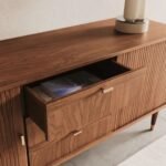 Samriddhi Edge 63" Wood Sideboard with 3 Drawer Mid Century Modern - Image 4