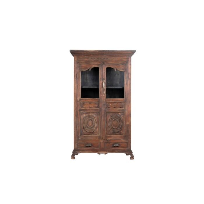 UrbanAura Antique Teak Wood Showcase 170cm - Image 5