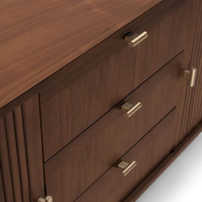 Samriddhi Edge 63" Wood Sideboard with 3 Drawer Mid Century Modern - Image 5