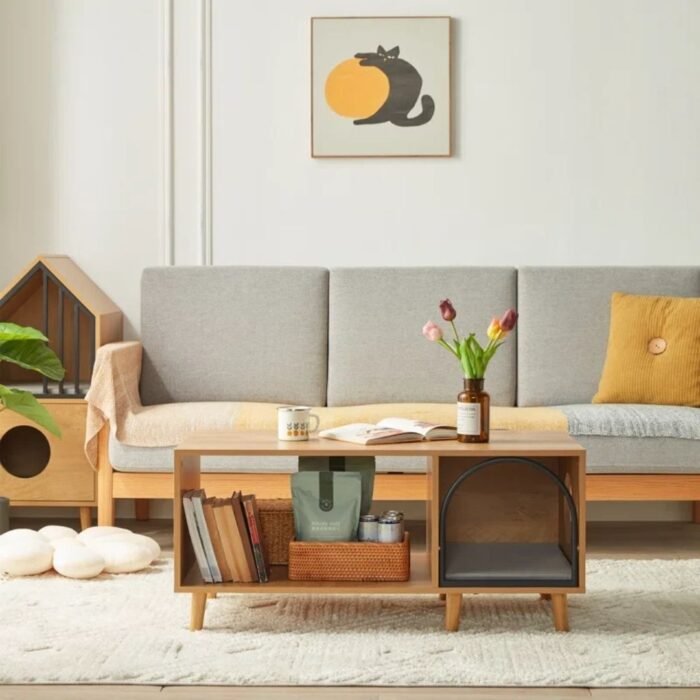 IndraNest Center Table With Cat Resting Place - Image 4