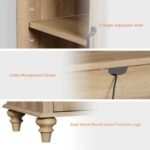 Nirvaan Aura Sideboard Cabinet With Bar Hutch, Buffet Cabinet With 4 Glass Doors - Image 6