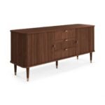Samriddhi Edge 63" Wood Sideboard with 3 Drawer Mid Century Modern - Image 8