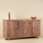 Aaranya Acacia Wood Ssideboard Geometric Design 180cm - Image 2