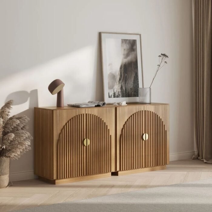 Shanaya Curve Arched Doors Sideboard Buffet Cabinet with Storage - Image 3