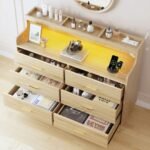 Asthra 47.24”W-6 Drawers Dresser, S-Frame Storage Chest With 2 Shelves & 6 Drawers - Image 2