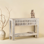 Rajwada Antique Reclaimed Teak Wood Console Table 134cm - Image 2