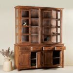 Velora Grande Tall Handcrafted Solid Teak Wood Showcase Ibiza Style 220cm - Image 4