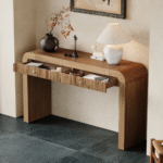 Mandira Raize Rustic Console Table With Fluted Drawer Front